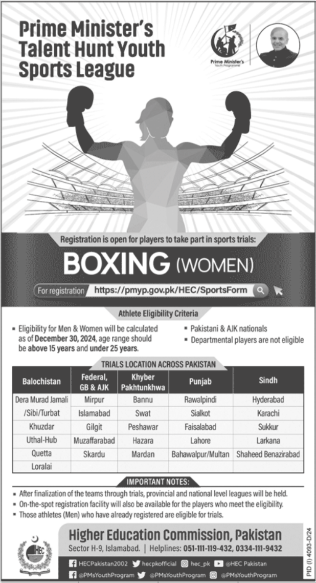 Boxing Women's Talent Hunt Youth Sports League at HEC