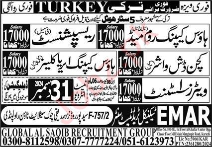  Latest Al Saqib Recruitment Group Jobs in Turkey for 2024