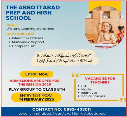 Prep High School & College Jobs in Abbottabad, 2025