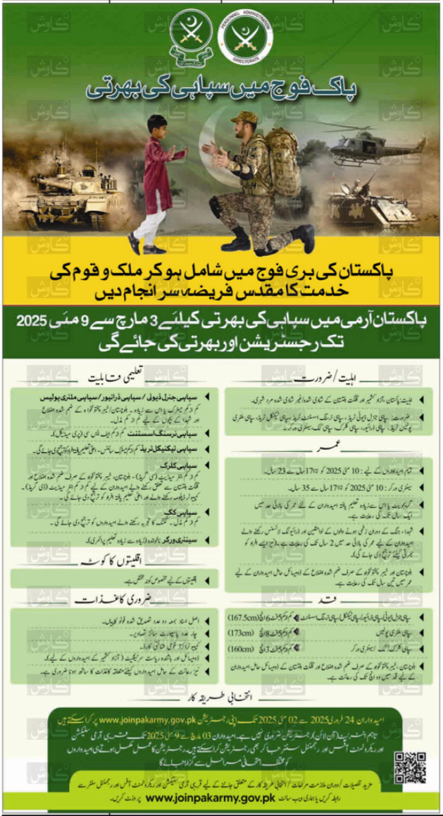 Karaci, Pakistan Army Career Opportunities 2025